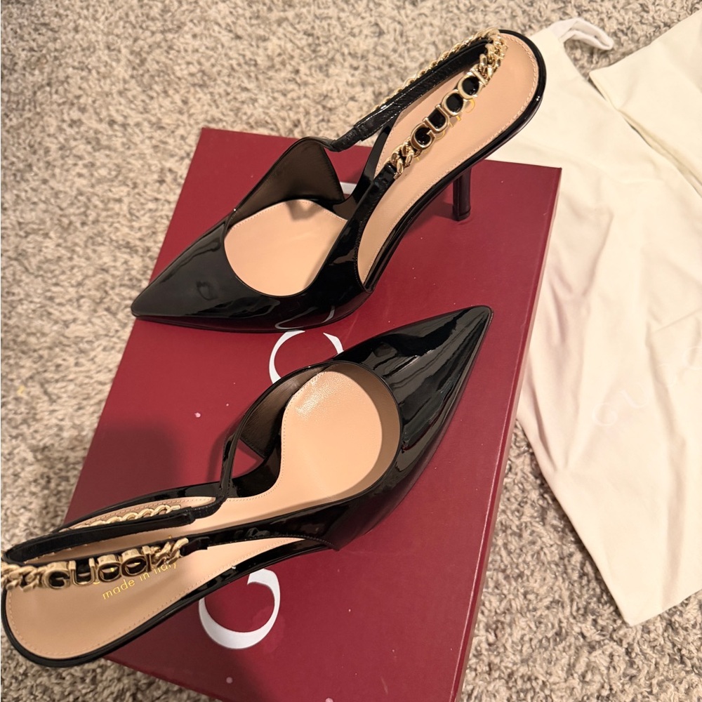 Gucci Black Slingback Heels